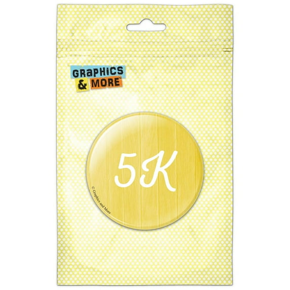5K Runner Fitness Wood Planks Yellow Refrigerator Button Magnet