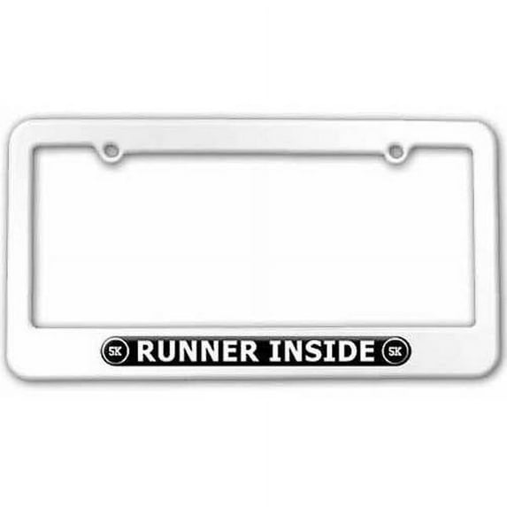 5K Runner Inside License Plate Tag Frame, Multiple Colors
