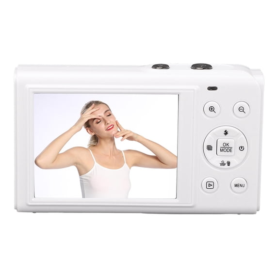 5K Ultra HD 80MP Digital Camera Dual Display Autofocus 18x Zoom WiFi Camera with Flash Light for Vlogging (3.94 in / 10 cm, White)