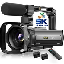 5K Video Camera YouTube Vlogging Camera 48MP UHD Wifi IR Night Vision Camcorder 16X Digital Zoom Touch Screen Camera Recorder with 2 Batteries