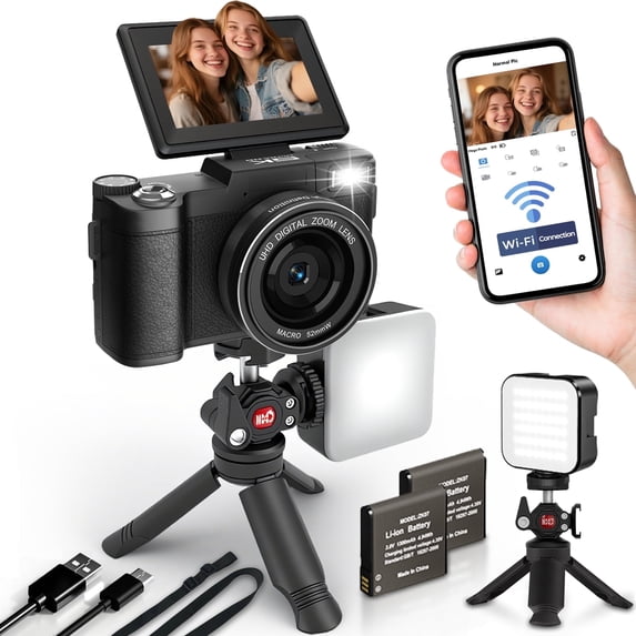 Mini Vlogcamera 5K Vlogging Camera with WiFi 64MP 4K Digital Camera for Photography ...
