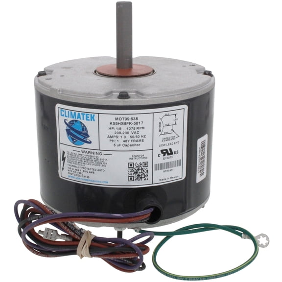 5KCP39DGV441AS - ClimaTek Upgraded Condenser Fan Motor 1/8 HP Fits GE
