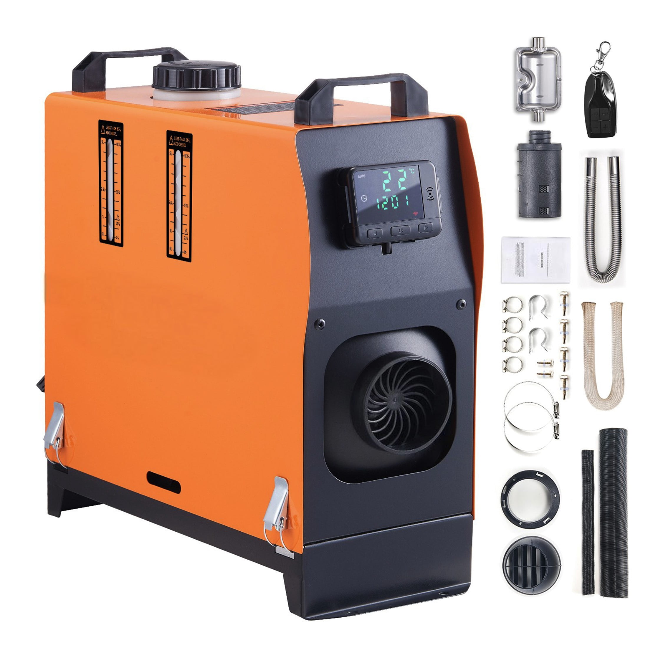 5KW All-in-One Diesel Air Heater, 12V Portable Parking Heater with Remote & LCD, 5L Fuel Tank, Rapid Heating for RV, Trailer, Camper, Boat