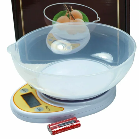 5Kg /11Lbs X 1G Digital Kitchen Scale Diet Food Postal Scale With Removable Bowl