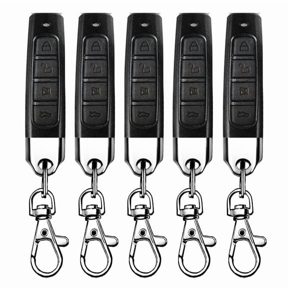 Universal 433MHz Cloning Remote Control 4 Buttons | 5 Pack | Garage Door Opener, Electric Gate, Car Alarm Replacement Key Fob