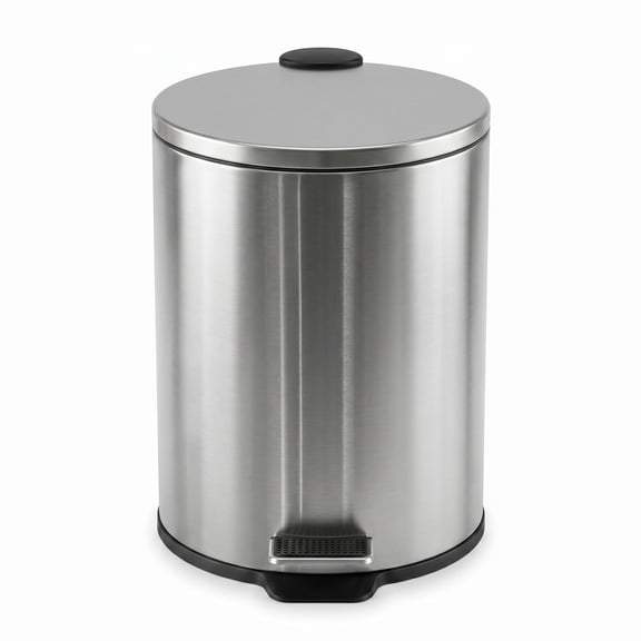 5L/1.3 Gal Round Kitchen Trash Can with Soft-Close Lid – Compact Small Wastebasket for Bathroom & Home – Orange/Pink/Black/Blue/Silver/White/Brown/Green
