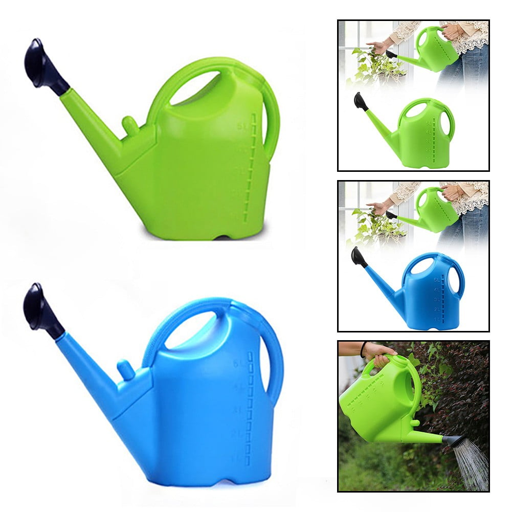 5L/2Gallon Watering Can with Removable Long Spout Garden Plant Watering Can Green Smile Home