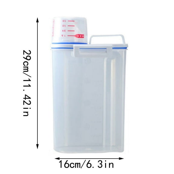 5L Airtight Food Storage Container for Flour, Rice & Sugar – Kitchen Pantry Bin with Lid, Measuring Cup, Dry Goods Dispenser