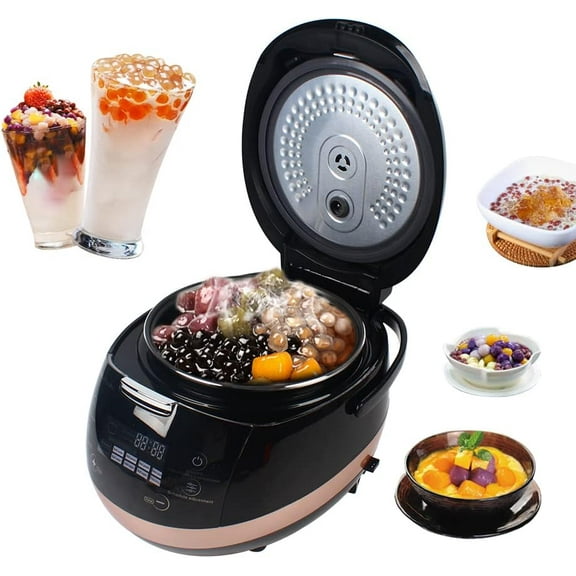 5L Automatic, Commercial Household Non-Stick Pearl Pot, Professional Pearl Steamer Boba Coffee Pot, 110V 900W Anti-Hot Design, Intelligent Touch Screen Control Panel