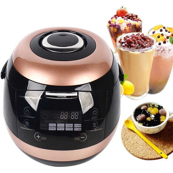 5L Automatic Pearl Pot, Commercial Household Non-Stick Pearl Pot, Professional Pearl Steamer Coffee Pot, 110V 900W Anti-Hot Design, Intelligent Touch Screen Control Panel