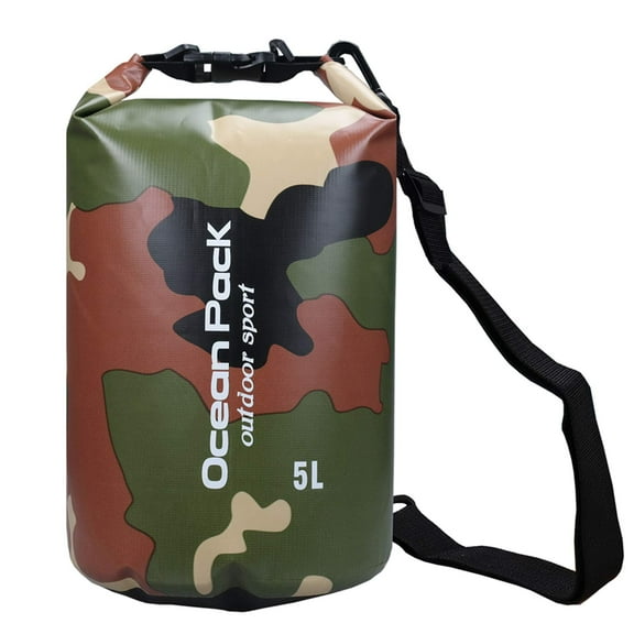 5L Camo 500D Tarpaulin Heavey-Duty PVC Water Proof Dry Bag Sack for Kayaking / Boating / Canoeing / Fishing / Rafting / Swimming / Camping / Snowboarding