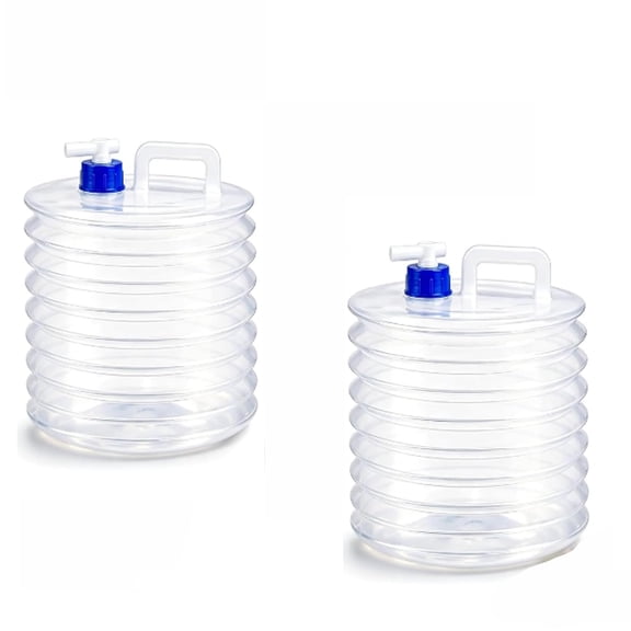 5L Collapsible Water Container with Spigot, Portable Camping Water Jug,2pc