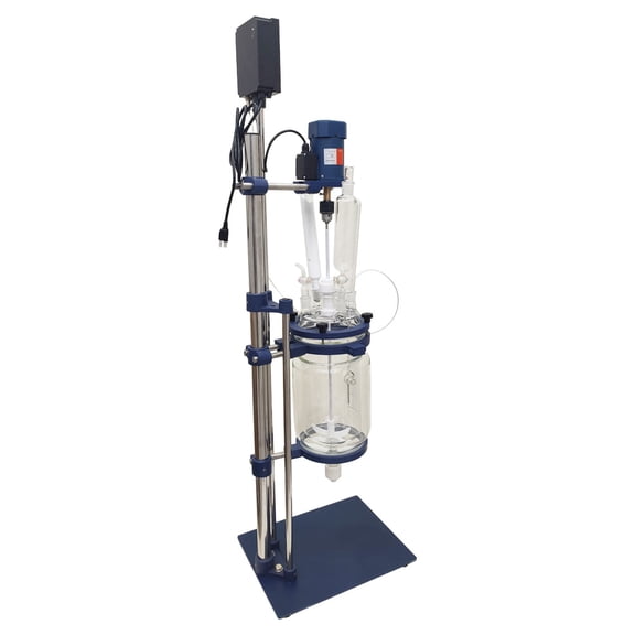 5L Double Layer Glass Reactor Lab Chemical Reaction Vessel Constant Temperature Control with Digital Display