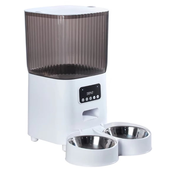 5L Dual Bowl Power Pet Feeder Key Cats and Dogs Automatic Timed Distribution Feeding