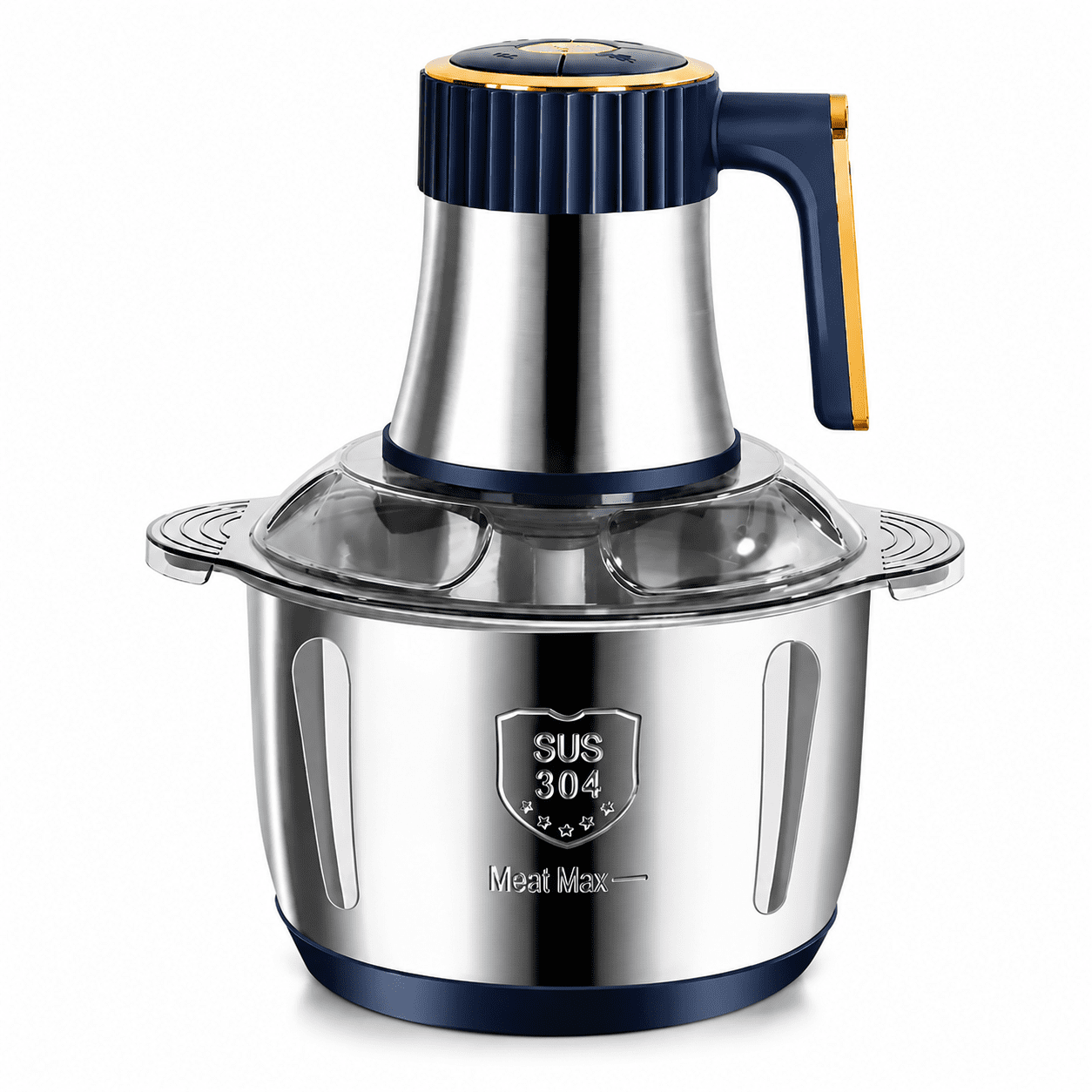 5L Stainless Steel Meat Chopper, 500W Electric Food Processor with 6-Layer Blade System, Large Capacity Meat Grinder for Meat, Vegetables, Garlic, Nuts and Family Meal Prep