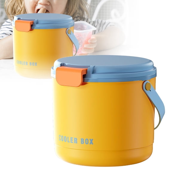 5L Food Grade Portable Ice Cube Storage Bin, Clear Ice Bucket for Freezer with Lid & Handle, Multi-Functional Ice Making Storage Bucket for Outdoor Camping Party Home Kitchen