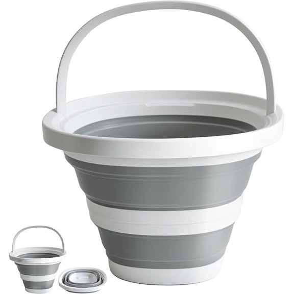 5L Gray Square Collapsible Bucket with Handle