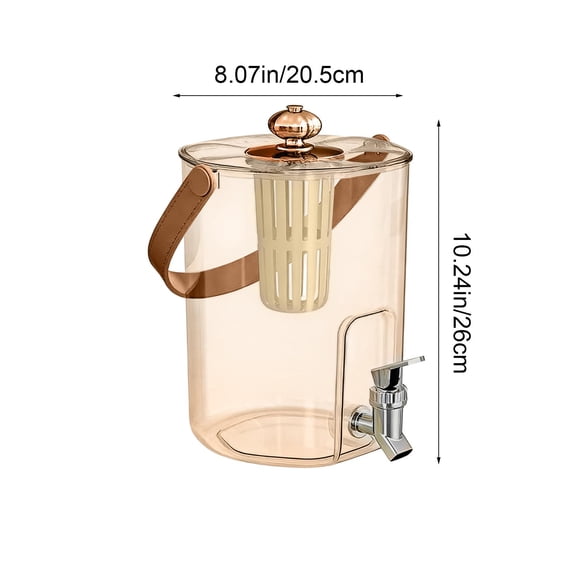 5L Large Cold Water Pitcher with Spigot & Detachable Strainer – Wide Mouth Drink Dispenser for Infused Water, Iced Tea, Home & Party Use