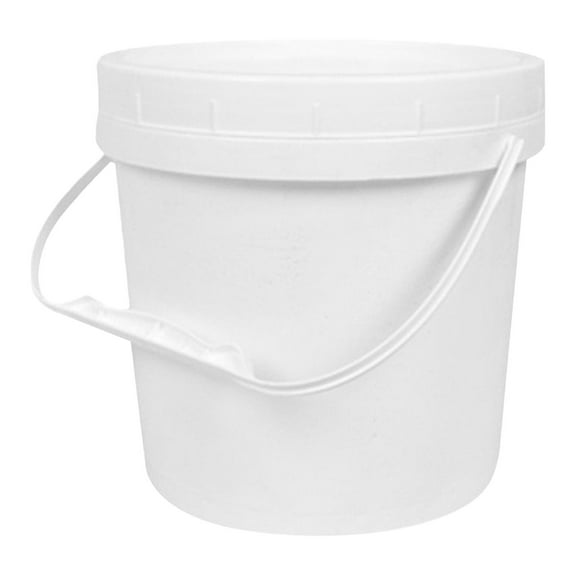 5L Plastic Bucket with Lid and Iron Handle, 5L Plastic Bucket with Lid 5 Liter Sealed Round Container with Handle for Paint and Industrial Storage, Plastic Bucket*1
