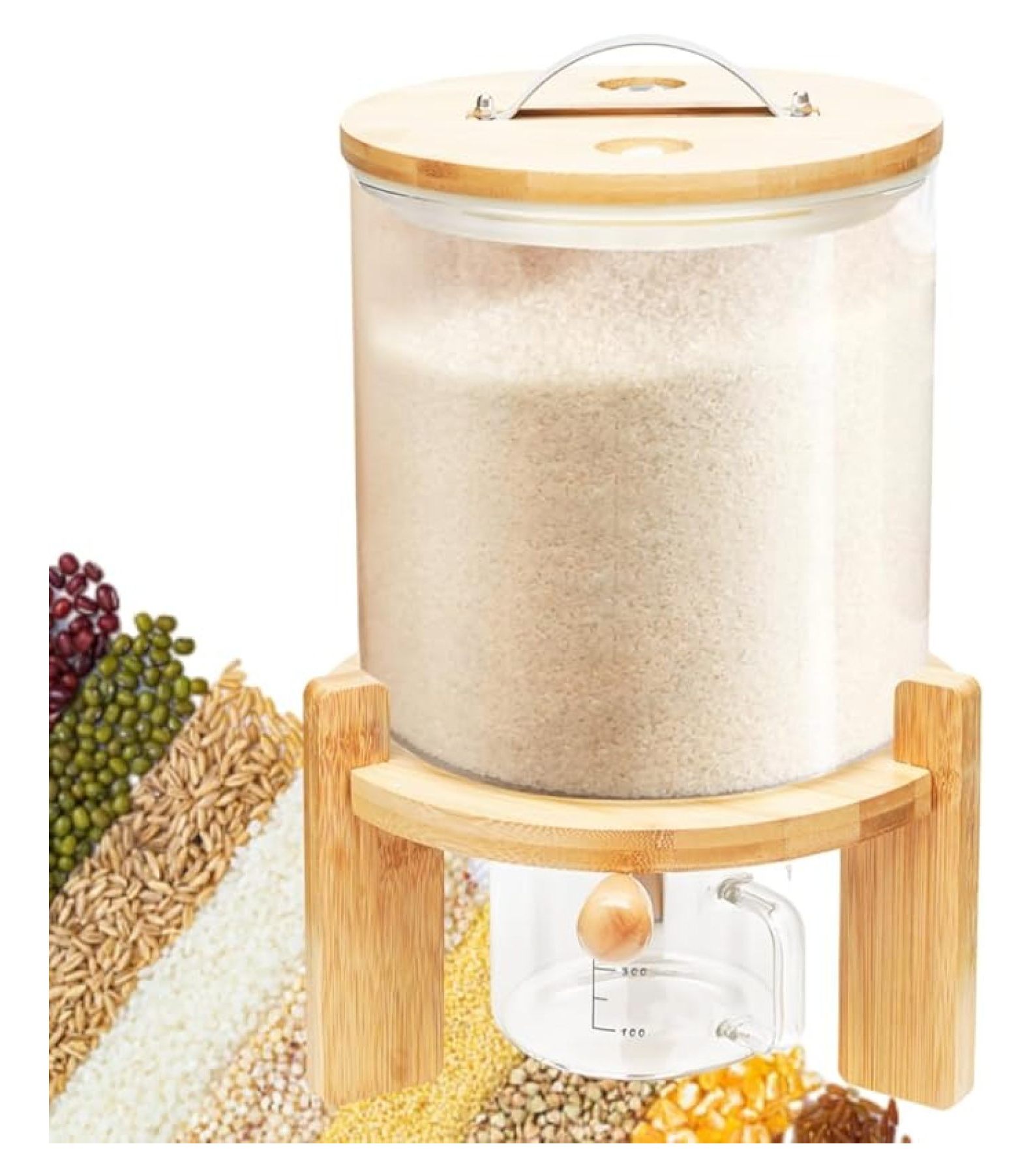 Rice Storage Container Rotatable Rice Dispenser Container - 6-Grid ...