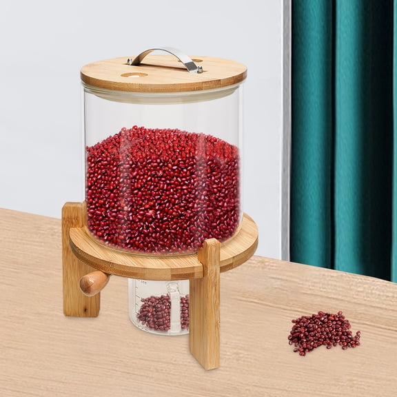 5L Round Tabletop Cereal Dispenser Rice Dispenser Grain Container for Rice Flour Nuts Coffee Beans Sweets Cereals