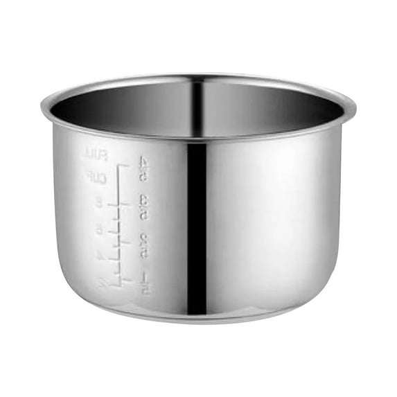 5L Stainless Steel Aroma Rice Cooker Inner Pot Compatible with Rice Cookers and Pressure Cookers Durable Rice Cooker Pot Replacement Silver