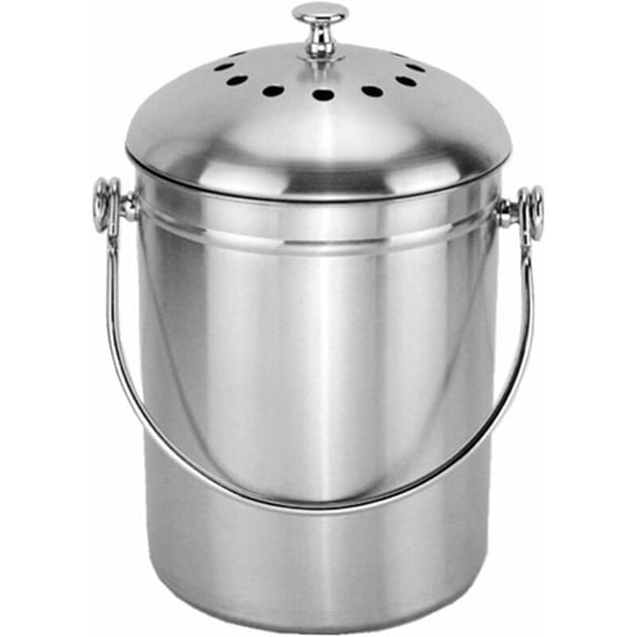 5L Stainless Steel Compost Bin Compost Dustbin for Kitchen Compost Bin Kitchen Compost Bin with Cover,Kitchen Composter for Food Waste