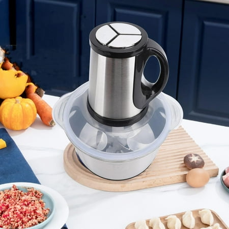 5L Stainless Steel Electric Food Processor with 500W Motor for Meat Vegetables and Nuts