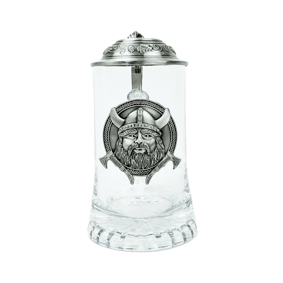 .5L Viking Medallion Glass Lidded Mug