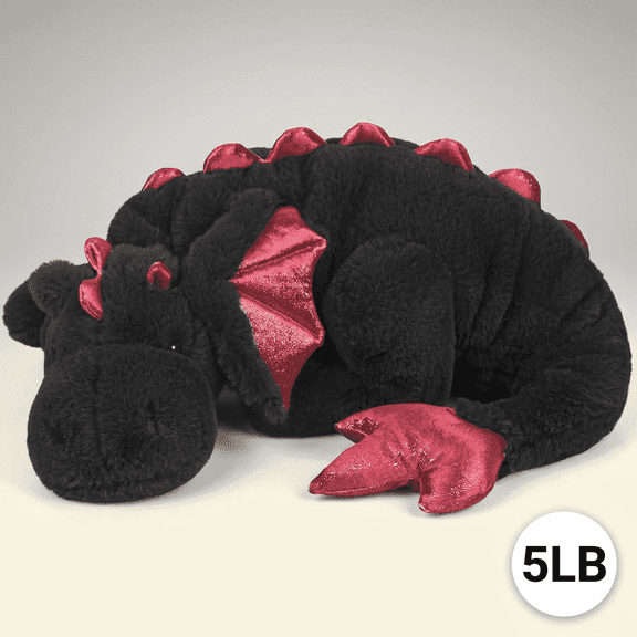 5LB Black Dragon Plush Pillow, 35in Soft Stuffed Animal Cuddle Pillow for Kids and Adults, Cute Decorative Pillow for Bedroom and Living Room