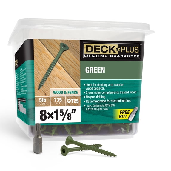 5LB Deck Plus Green Deck Screw #8 x 1-5/8