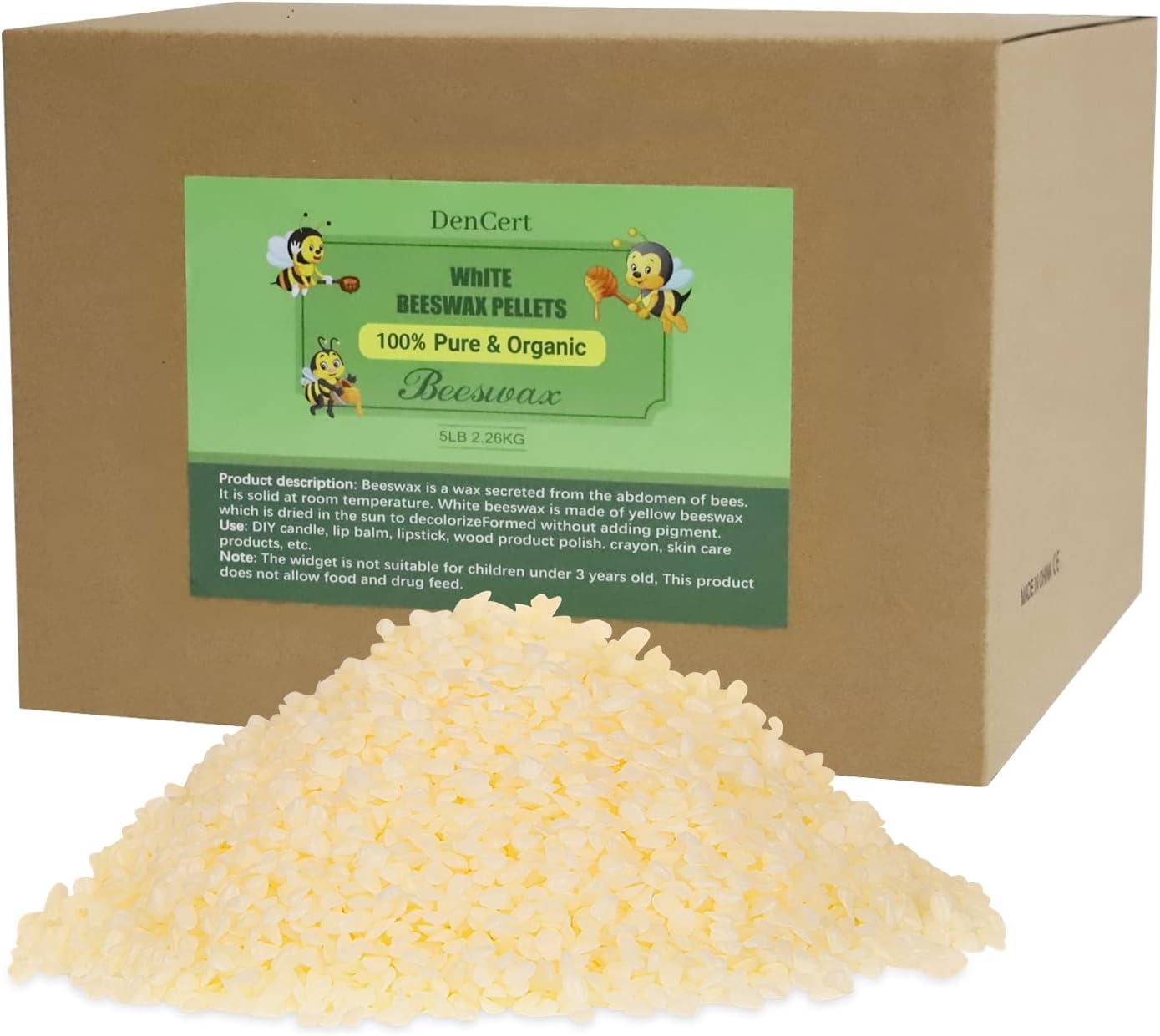 5LB beeswax granules, food grade beeswax, triple filtered beeswax granules, perfect for DIY projects, soap making supplies, for candle making, can be used as gifts