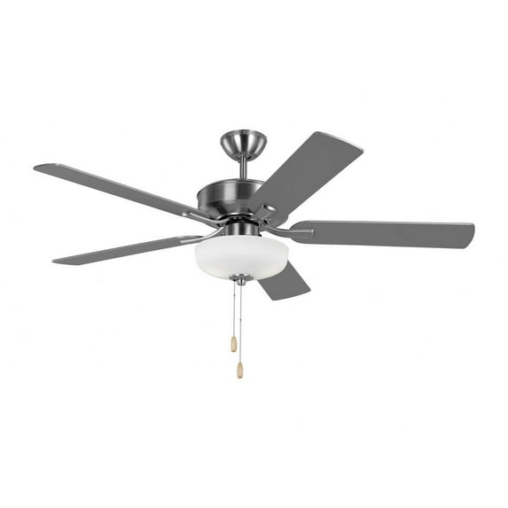5LD52BSD-Visual Comfort Fan Collection-Monte Carlo Fans-Linden-5 Blade Ceiling Fan with Light Kit In Traditional Style-17.2 Inch Tall and 52 Inch