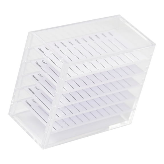 5Layer Clear Eyelash Storage Box,Transparent Lash Tray Organizers,False Eyelashes Glues Pallet Holder Lash Extension Tool