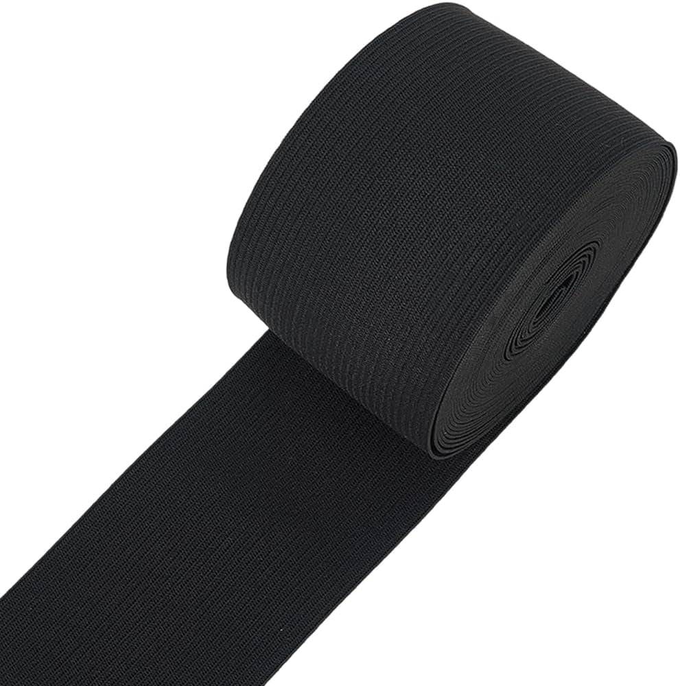 5M 1.89 Inch Wide Elastic Spool Bands Black Heavy Stretch High ...