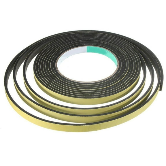 5M 10M 2mm/3mm Single Sided Adhesive Waterproof Weather Stripping Foam Sponge Rubber Strip Tape for Window Door Seal Strip