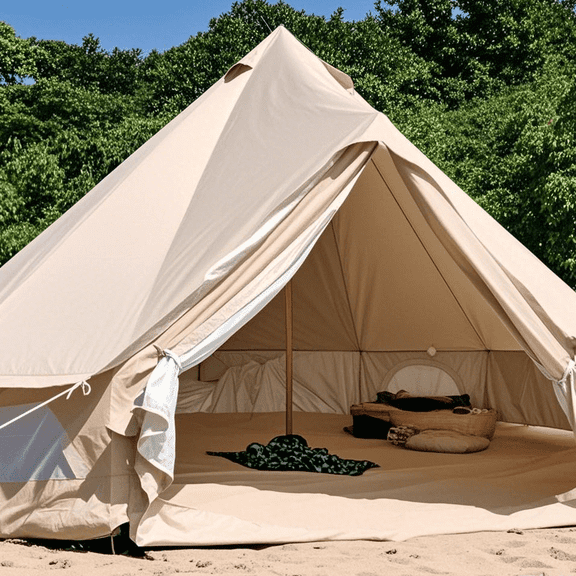 5M 300D Oxford Silver-Coated Camping Tent: Spacious, UV-Resistant for Outdoor Camping, Glamping & Backyard Trips