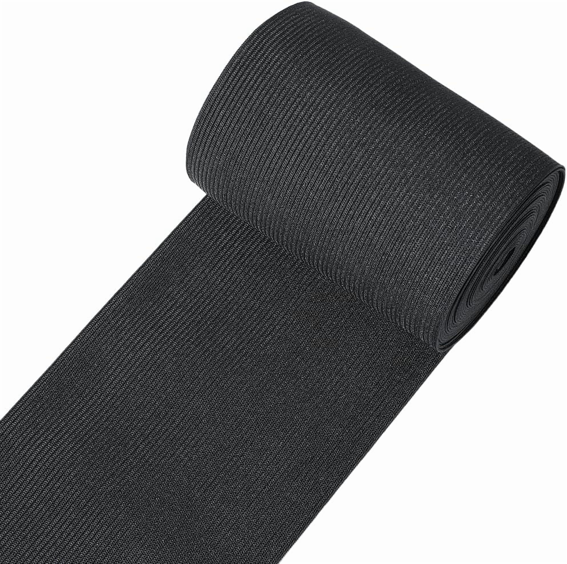 5M 4 Inch Elastic Band Spool Black Heavy Stretch High Elasticity Knit ...