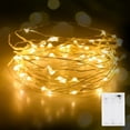 thumbnail image 1 of 5M 50 LED Christmas String Lights Battery Operated Fairy Copper Wire Decorative Lights for Home Party Holiday Wedding Xmas Tree, Warm, 1 of 9
