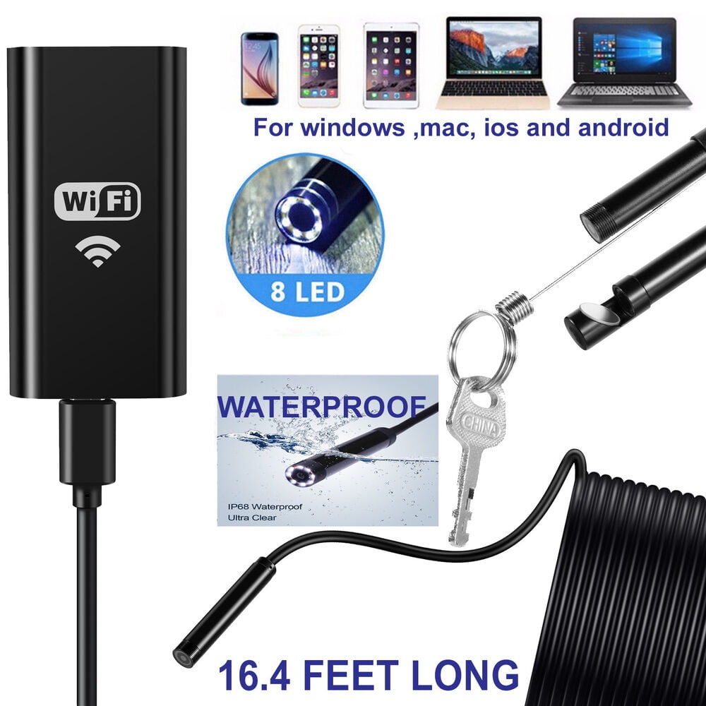 Endoscopio WiFi 5M Con 8 LED Per IPhone E Android: La Tua Fotocamera A Serpente Per Ispezioni Facili E Veloci