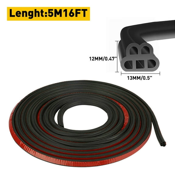 5M Auto Car Door Trunk L-Shape Seal Strip Rubber Weather Strip Edge Accessories