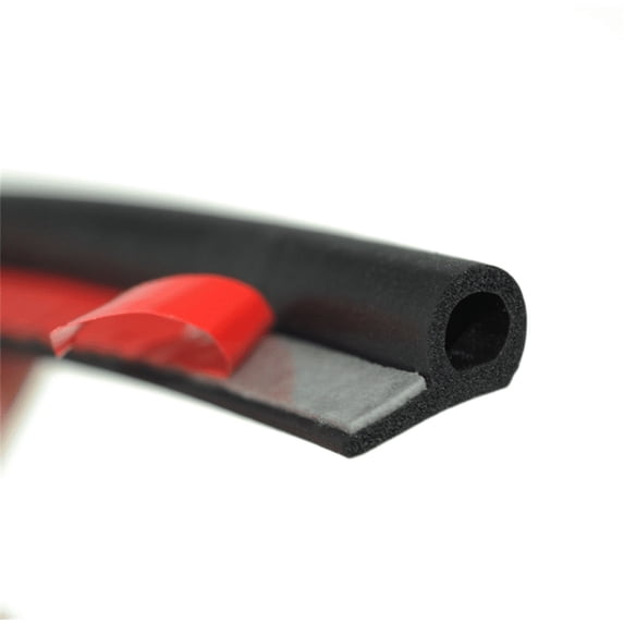 5M Black Small P Type Car Door Noise Insulation Soundproofing Seal Strip Rubber