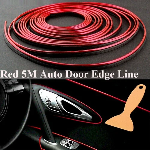 5M Car Door Panel Edge Gap Strip Cover Decor Molding Trim Car Accessories Red Us