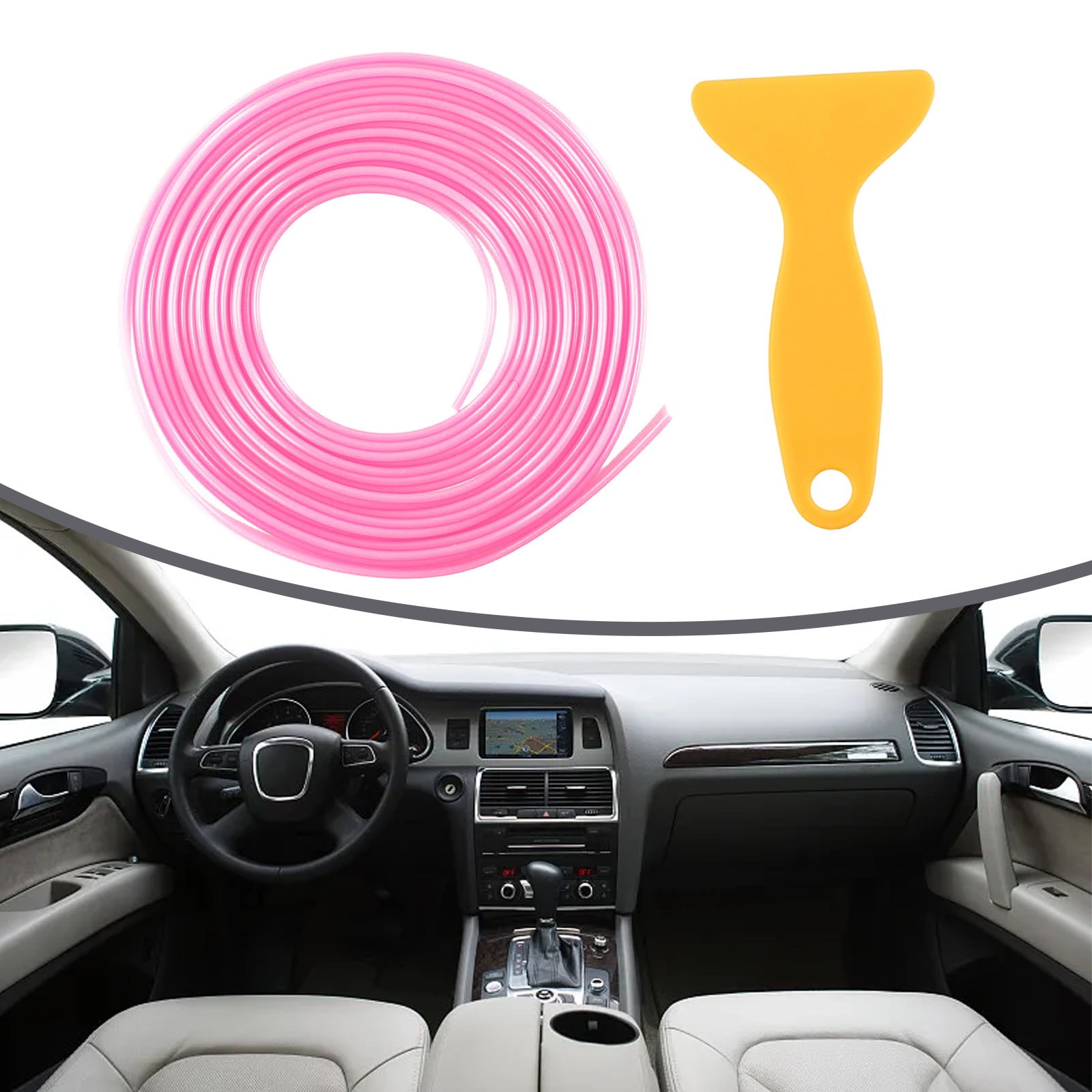 5M Car Interior Accessories Pink Point Edge Gap Door Panel Molding Line Trims