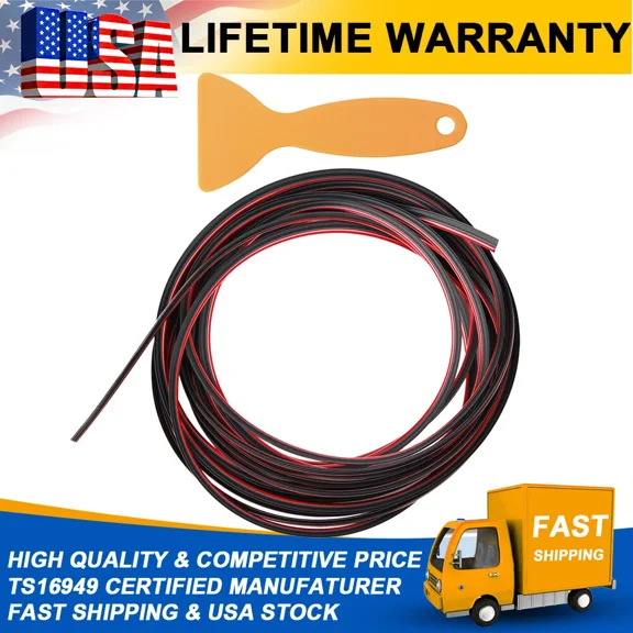 5M Car Interior Door Gap Edge Line Insert Molding Red Trim Strip Deco Accessory