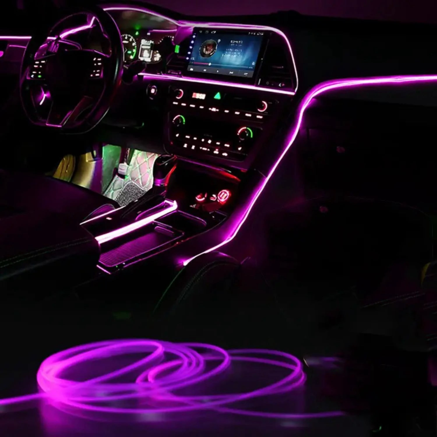 5M Car Interior LED Lights, 16FT Fiber Optic Ambient Lighting Kit with ...
