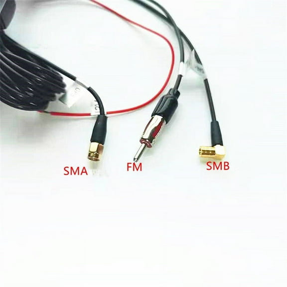 Fauful FM/AM Radio Amplifier Antenna with GPS/DAB Adapter Cable, for 5M Car Roof Mount Aerials