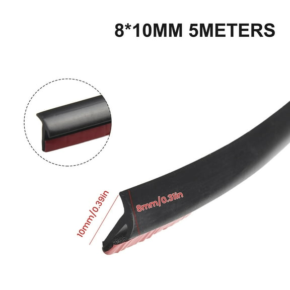 5M Car Sealing Strip Inclined T-shaped Weatherproof Edge Trim Rubber