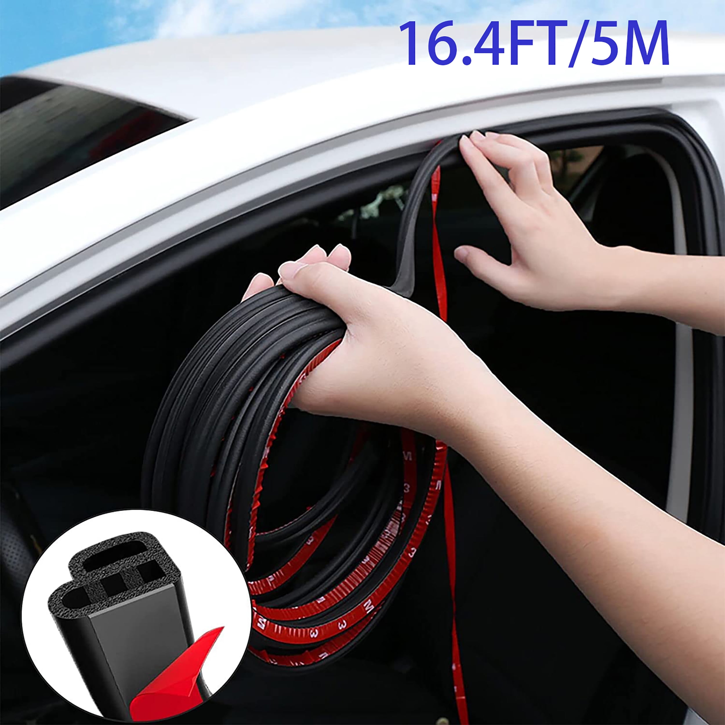 5M Car Weather Stripping, LShape Auto Rubber Draft Seal Strip