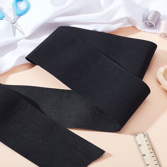 5M Flat Elastic Cord Wide Stretchy Band Black 100mm